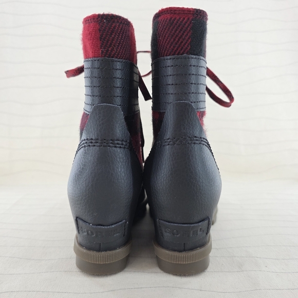 Sorel Youth Girls Lexie Wedge Buffalo Plaid Ankle Booties Boots NY1932-010 Sz 4 - Picture 6 of 11